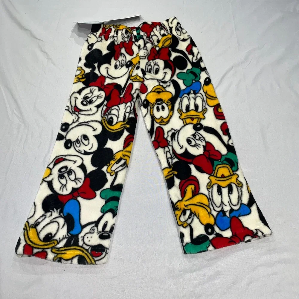 Disney Macys Kids Fleece Pajama Pants Mickey Minnie Donald Pluto XS NEW